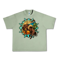 Oil Green gemstone cowboy Urban Heavy Tee - OliviaCreatesArt