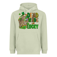 Matcha dead inside but lucky  with skeleton Heavyweight Hoodie - AdoDesignShop