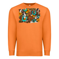 Carrot western cowhide horseshoe sunflower background Premium Sweatshirt - AdoDesignShop