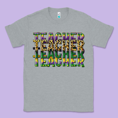 Teacher Mardi Gras Classic Tee Designed By Cowgirlartshop