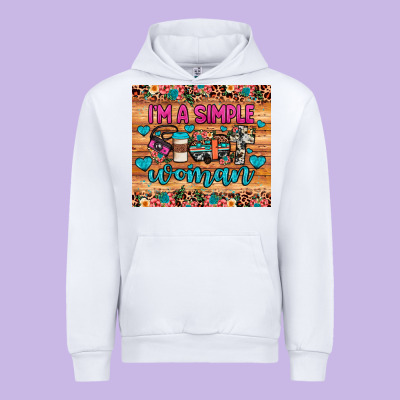 I'm A Simple Woman Urban Hoodie Designed By Jahusdesignshop
