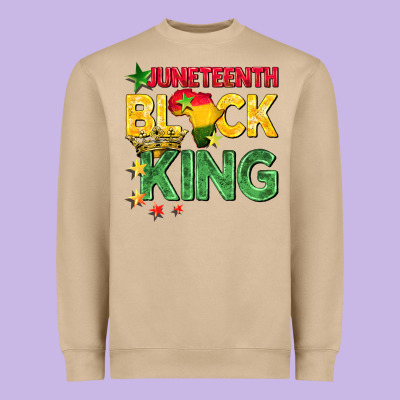 Juneteenth Black King Heavyweight Sweatshirt Designed By Barkaloodesign