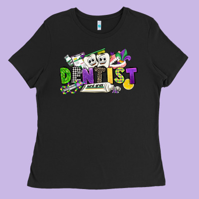 Dentist Mardi Gras Ladies Tee Designed By Cowgirlartshop