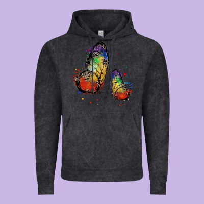 Rainbow Butterfly Pride Vintage Hoodie Designed By Fadigitalartstudio