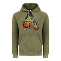 Vintage Olive rainbow butterfly pride Vintage Hoodie - FaDigitalArtStudio