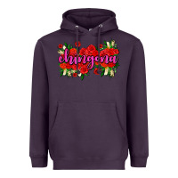 Plum Chingona with roses Heavyweight Hoodie - AdoDesignShop