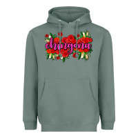 Sage Chingona with roses Heavyweight Hoodie - AdoDesignShop