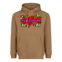 Toasted Coconut Chingona with roses Heavyweight Hoodie - AdoDesignShop