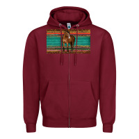 Burgundy western horse serape tooled leather leopard  sippy cup Zipper Hoodie - BarkalooDesign