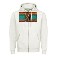 Oatmeal Heather western horse serape tooled leather leopard  sippy cup Zipper Hoodie - BarkalooDesign