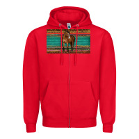 Red western horse serape tooled leather leopard  sippy cup Zipper Hoodie - BarkalooDesign