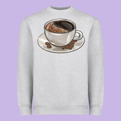 Coffee  Americano Heavyweight Sweatshirt Designed By Barkaloodesign