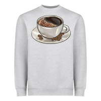 Heather Grey coffee  americano Heavyweight Sweatshirt - BarkalooDesign