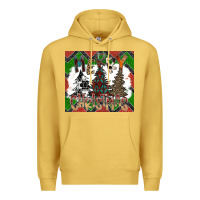 Antique Gold merry Christmas Premium Hoodie - CowhideDigitalArt