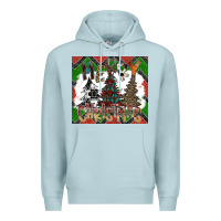 Blue Mist merry Christmas Premium Hoodie - CowhideDigitalArt