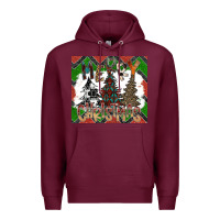 Burgundy merry Christmas Premium Hoodie - CowhideDigitalArt
