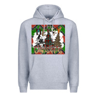 Heather Grey merry Christmas Premium Hoodie - CowhideDigitalArt