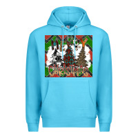 Ocean Blue merry Christmas Premium Hoodie - CowhideDigitalArt