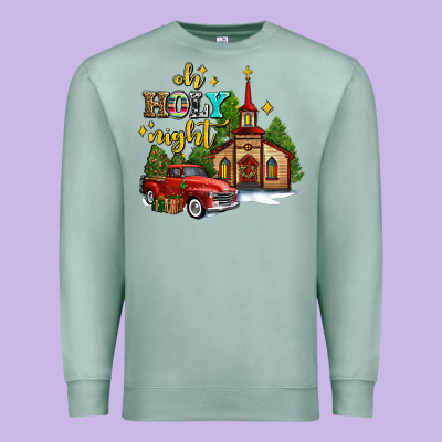 The Church  Holy Night Western Truck Premium Sweatshirt Designed By Adodesignshop