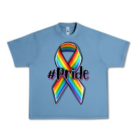 Pebble Blue pride lgbtq awareness ribbon Urban Heavy Tee - OliviaCreatesArt