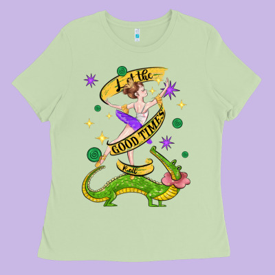 Let The Good Times Roll (2) Ladies Tee Designed By Cowgirlartshop