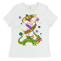 White let the good times roll (2) Ladies Tee - CowGirlArtShop