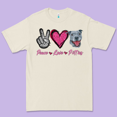Peace Love Pitties Premium Tee Designed By Jasminsmagicworld