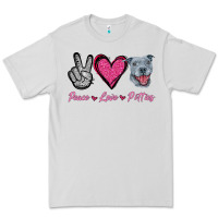 Dove Grey Peace Love Pitties Premium Tee - Jasminsmagicworld