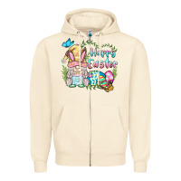 Sandshell happy easter bunny gnome Zipper Hoodie - BarkalooDesign