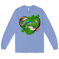 Colony Blue lucky heart St. Patricks Day Long Sleeve Tee - FaDigitalArtStudio