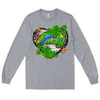 Heather Grey lucky heart St. Patricks Day Long Sleeve Tee - FaDigitalArtStudio