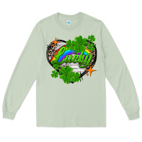 Matcha lucky heart St. Patricks Day Long Sleeve Tee - FaDigitalArtStudio