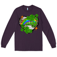 Plum lucky heart St. Patricks Day Long Sleeve Tee - FaDigitalArtStudio