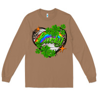Toasted Coconut lucky heart St. Patricks Day Long Sleeve Tee - FaDigitalArtStudio