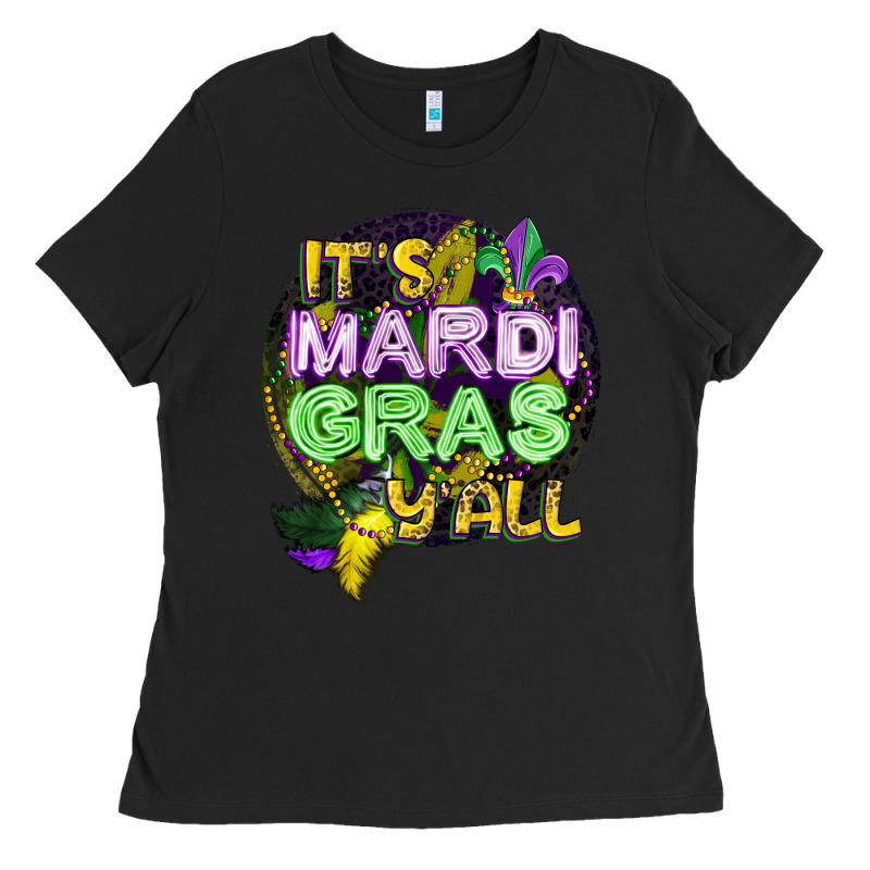 Its Mardi Gras Yall Ladies Tee by CowGirlArtShop | Teevron