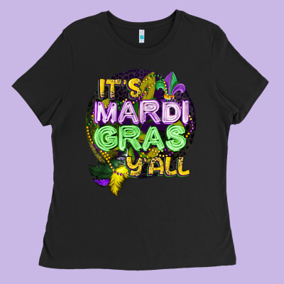 Its Mardi Gras Yall Ladies Tee Designed By Cowgirlartshop