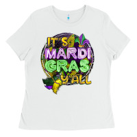 White its mardi gras yall Ladies Tee - CowGirlArtShop