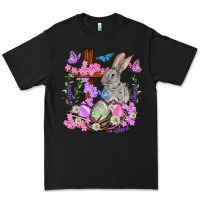 Black Easter eggs and Bunny with Cross Easter Day Premium Tee - HowdyJamesFarm