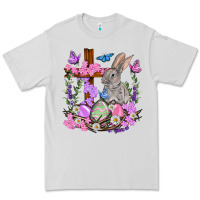 Dove Grey Easter eggs and Bunny with Cross Easter Day Premium Tee - HowdyJamesFarm