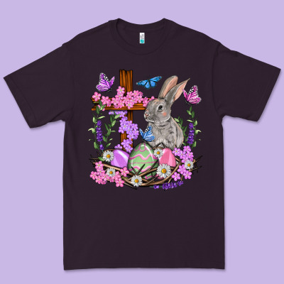 Easter Eggs And Bunny With Cross Easter Day Premium Tee Designed By Howdyjamesfarm