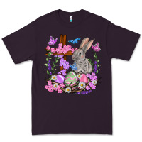 Plum Easter eggs and Bunny with Cross Easter Day Premium Tee - HowdyJamesFarm