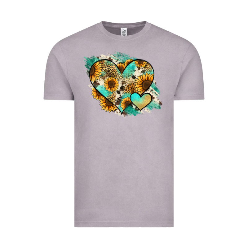Leopard Sunflower Cowhide Glitter Heart Vintage Tee by Jasminsmagicworld | Teevron