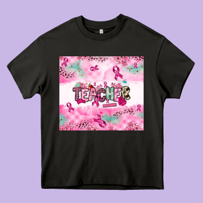 Breast Cancer Teacher Heavy Core Tee Designed By Nancycooperartshop