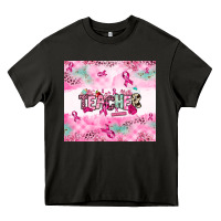 Asphalt Breast Cancer Teacher Heavy Core Tee - NancyCooperArtShop