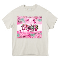 Cream Breast Cancer Teacher Heavy Core Tee - NancyCooperArtShop