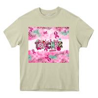 Mossy Breast Cancer Teacher Heavy Core Tee - NancyCooperArtShop