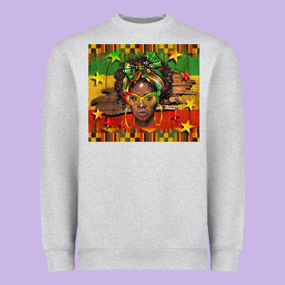 Juneteenth Black Women  Tumbler Heavyweight Sweatshirt Designed By Barkaloodesign