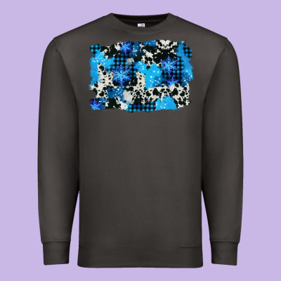 Westerb Cowhide Winter Background Premium Sweatshirt Designed By Adodesignshop