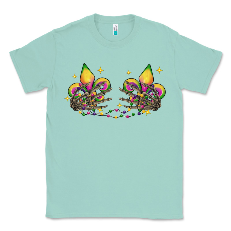Skeleton Hands Mardi Gras Classic Tee by CowGirlArtShop | Teevron