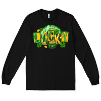 Black St. Patrick's Day lucky Long Sleeve Tee - FaDigitalArtStudio